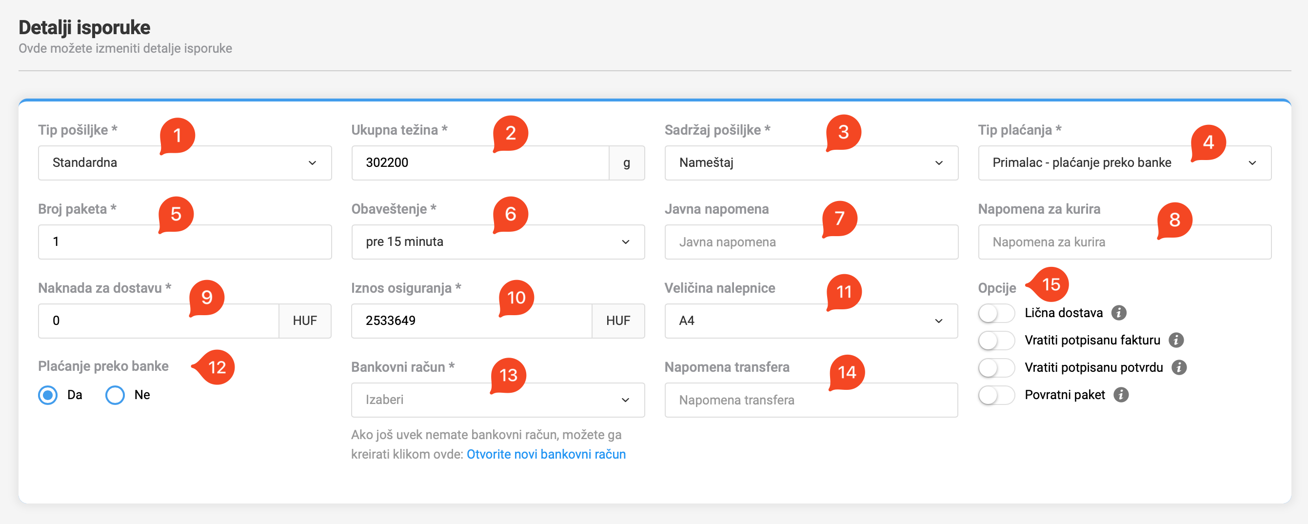 Specijalni tipovi isporuke