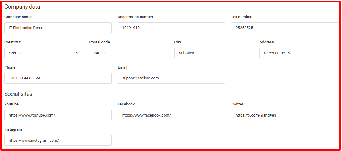Set up company information