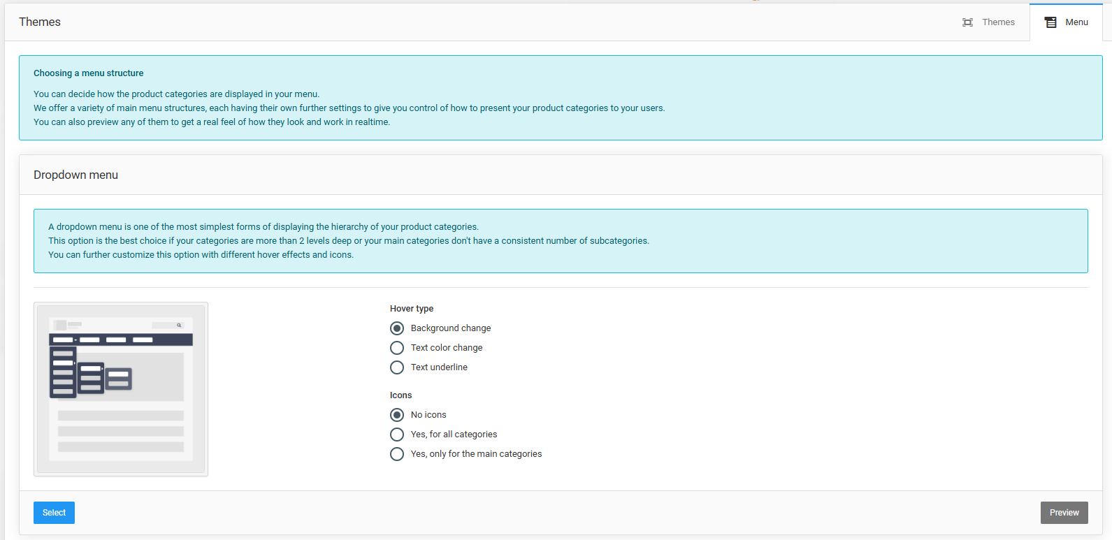 Themes and theme selection