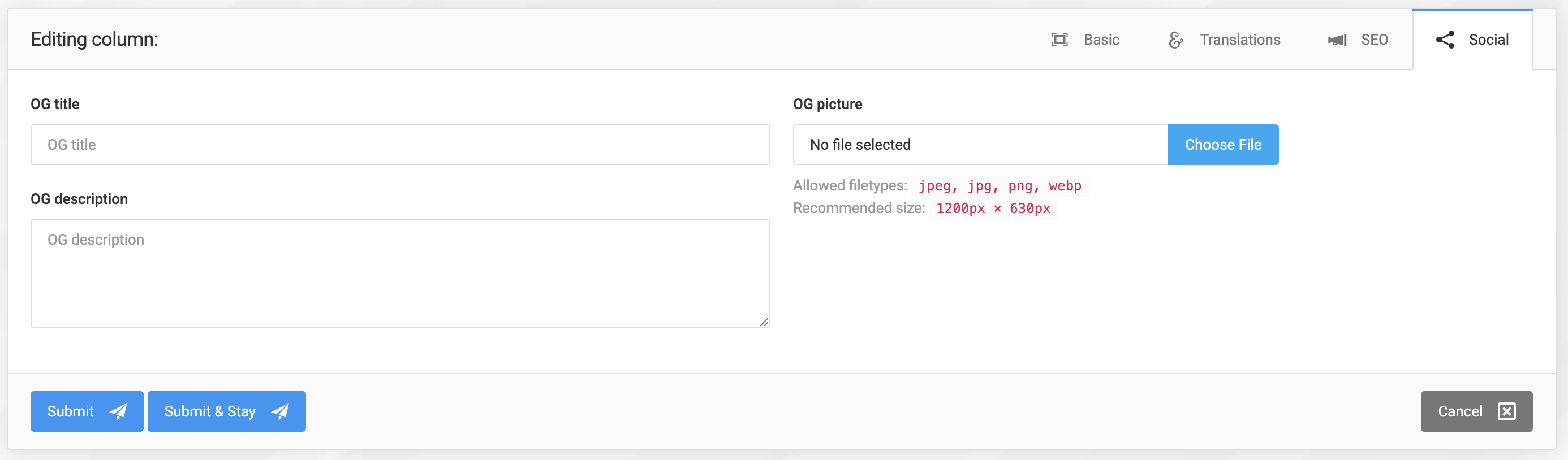Categories (Static Content Categories and Menus)