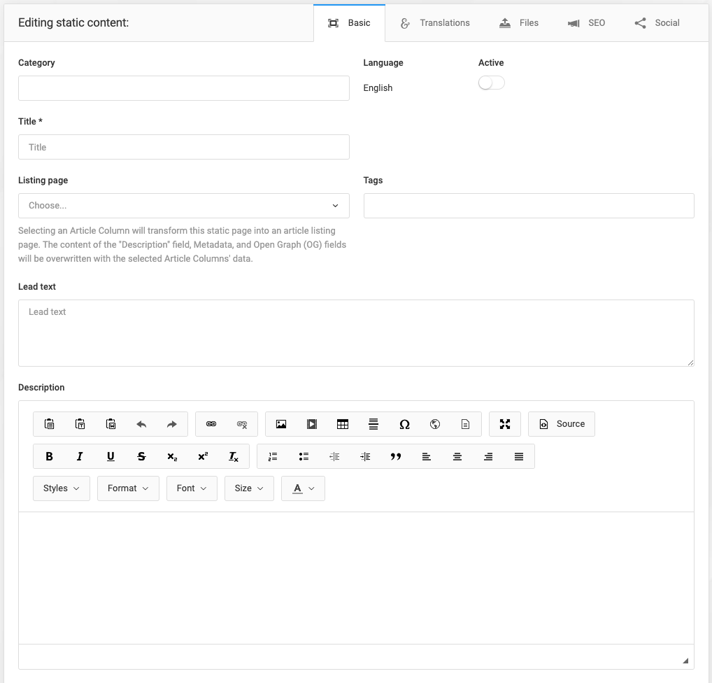 Pages and Their Editing