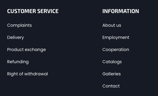Categories (Static Content Categories and Menus)