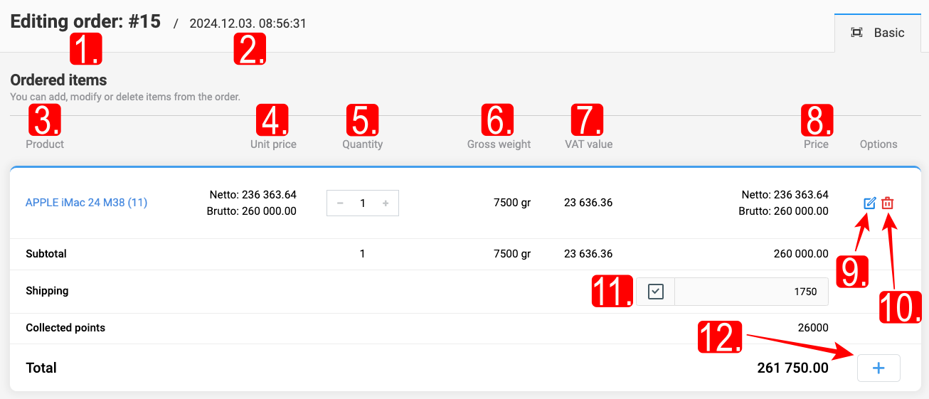 Orders and Their Editing