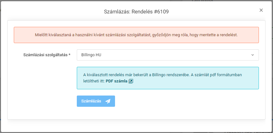 Számlázási szolgáltatások