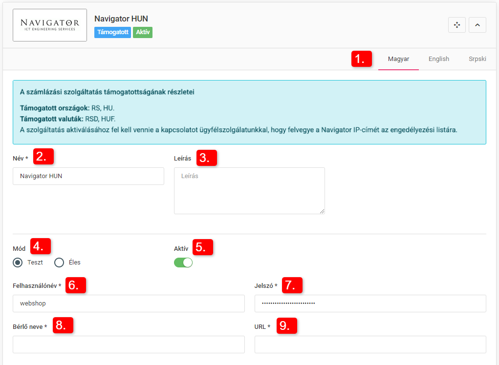 Számlázási szolgáltatások
