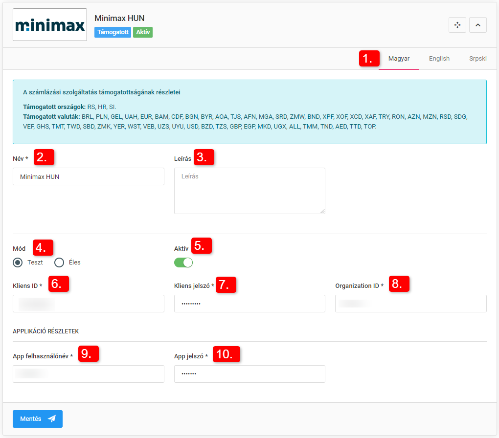 Számlázási szolgáltatások
