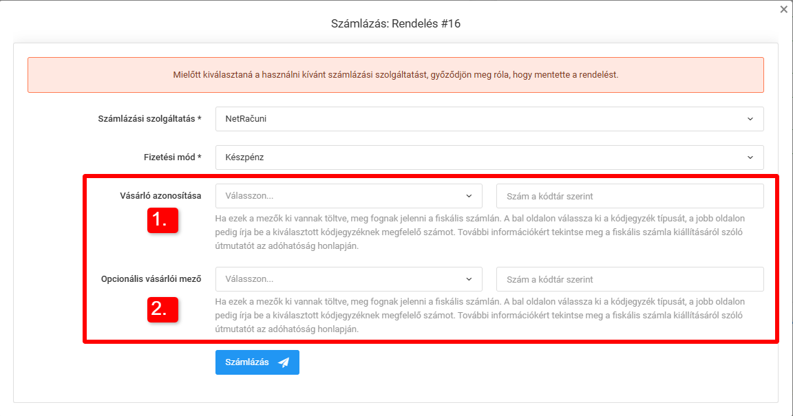 Számlázási szolgáltatások