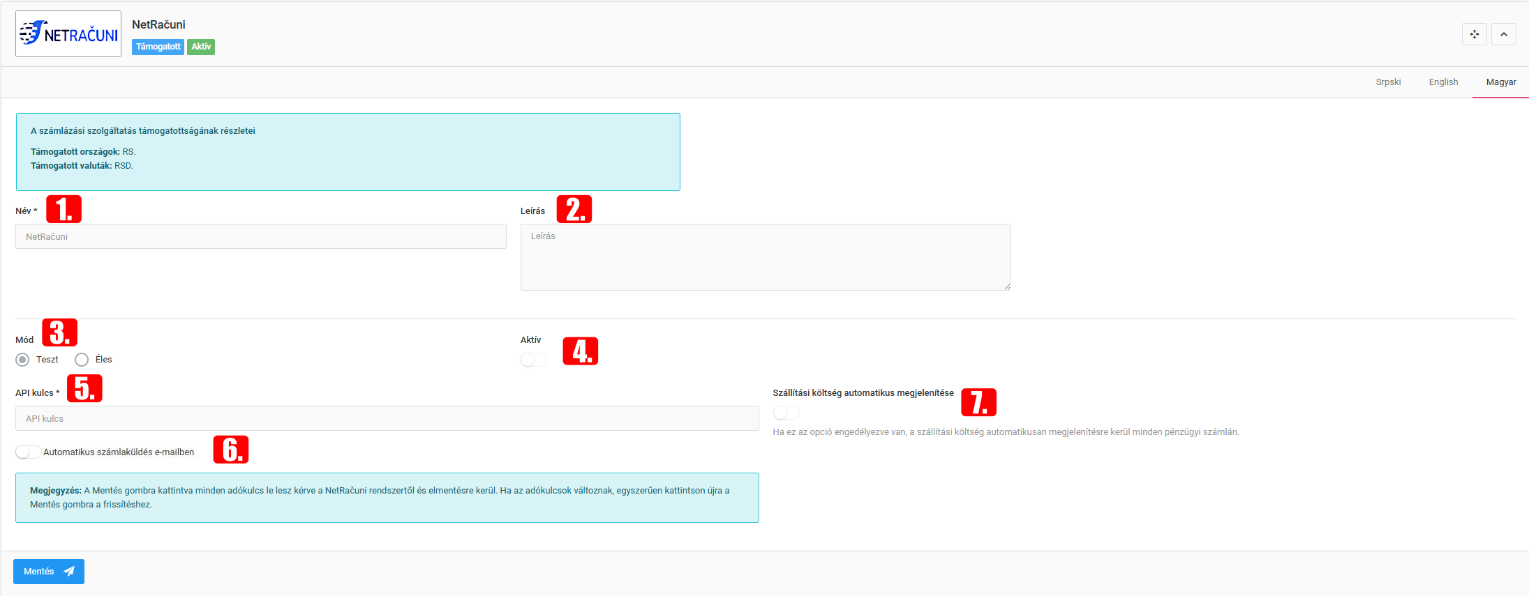 Számlázási szolgáltatások