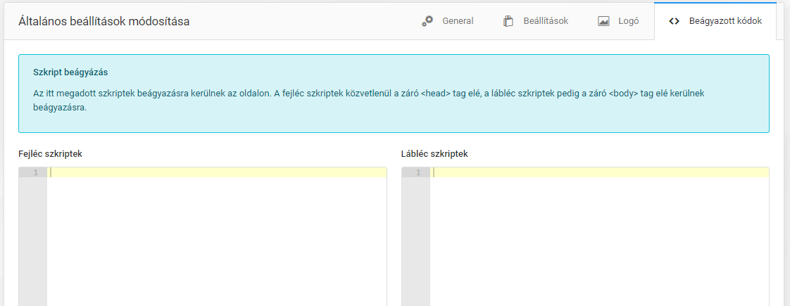 Általános beállítások