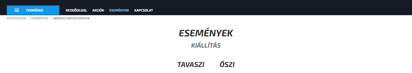 Esemény kategóriák