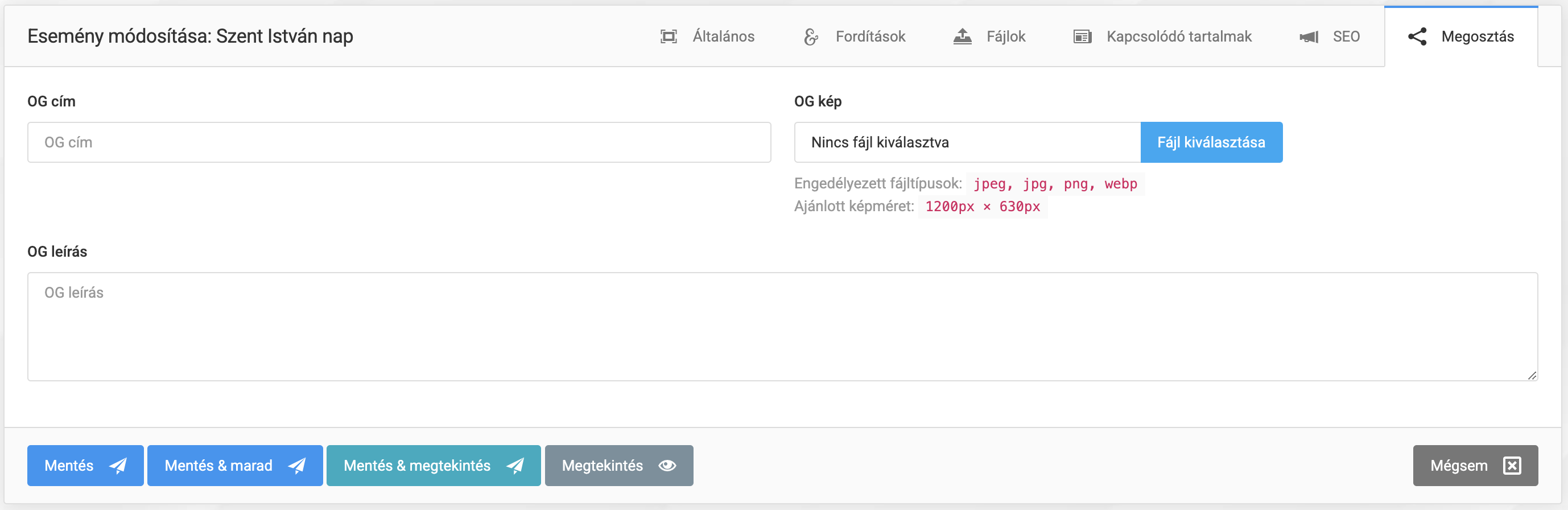 Események és esemény kategóriák