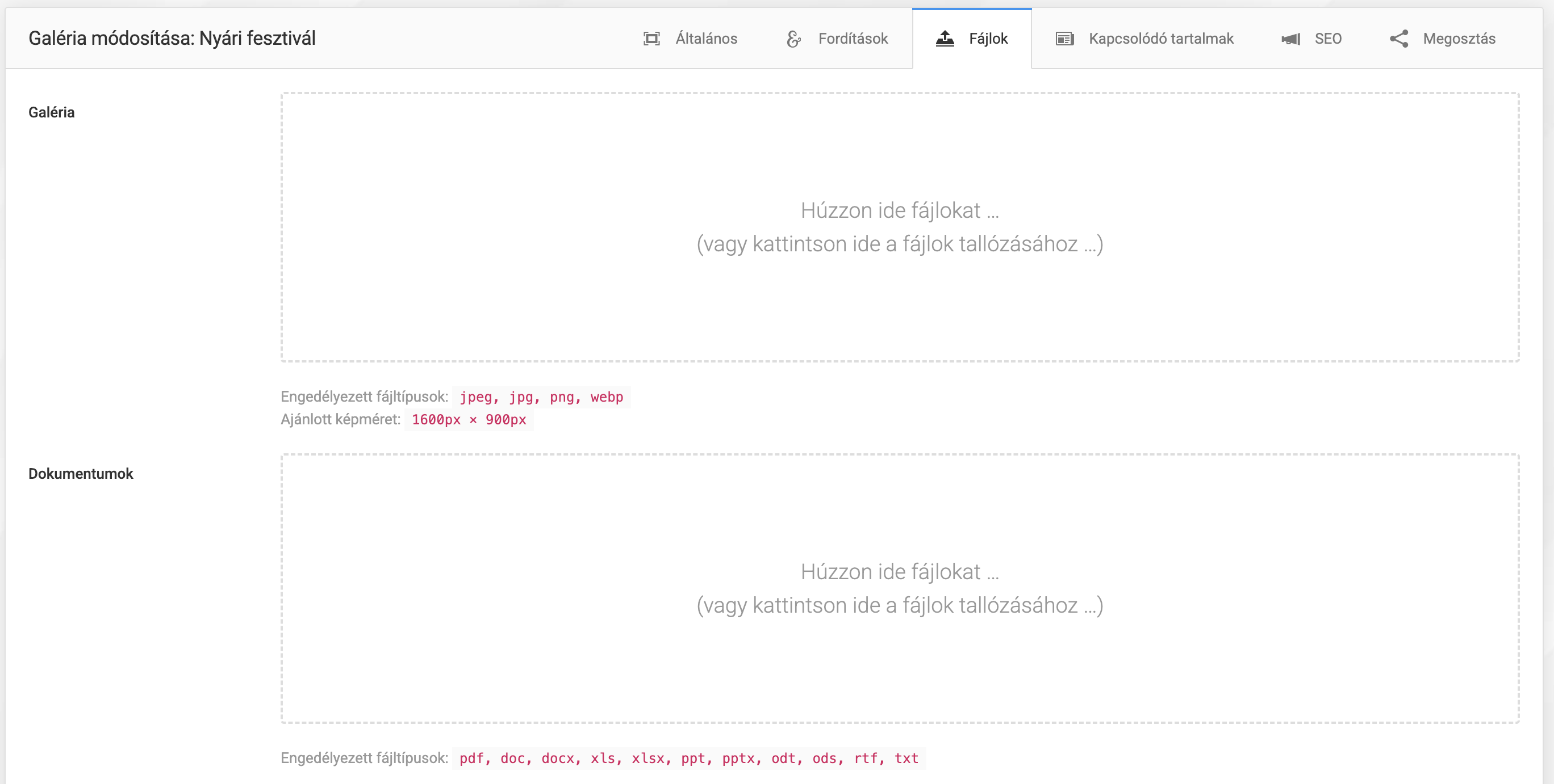 Galériák és kezelésük