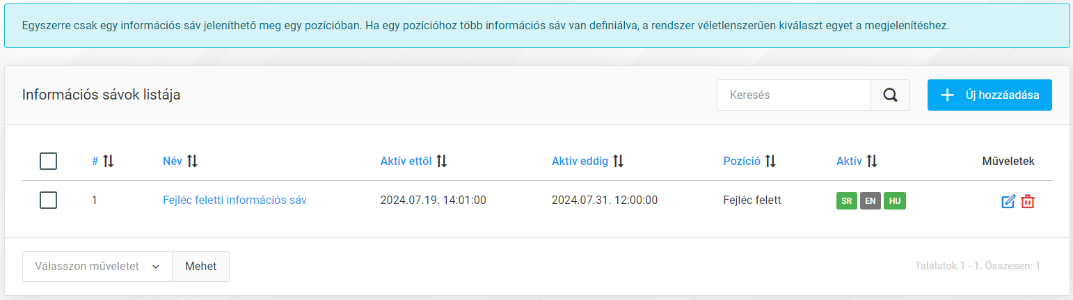 Információs sávok