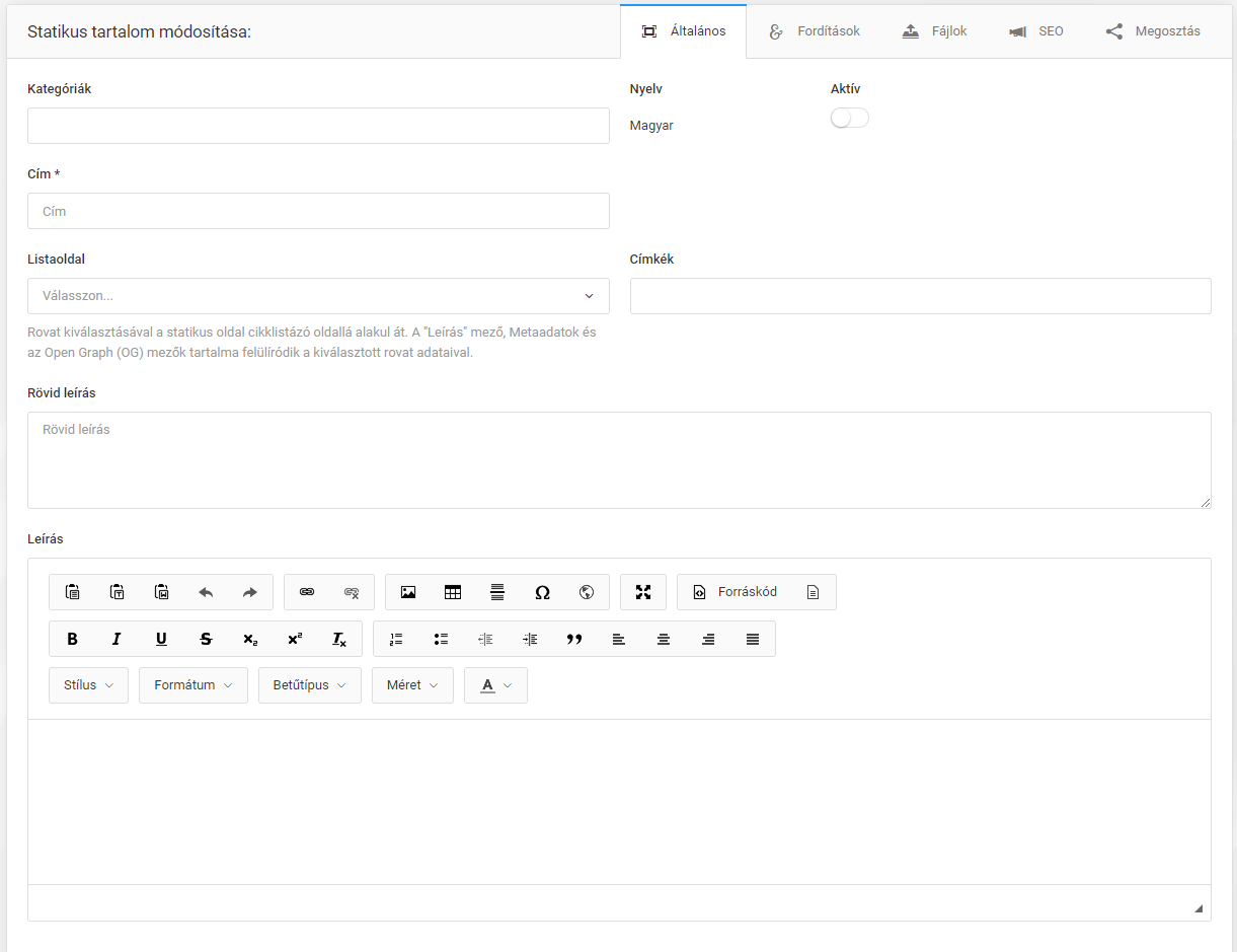Oldalak és szerkesztésük