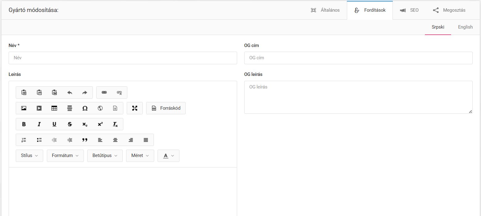 Gyártók és kezelésük