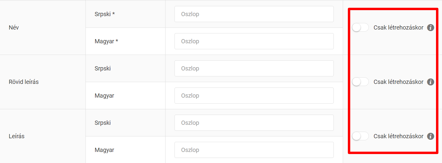 Általános beállítások minden szinkronizáláshoz