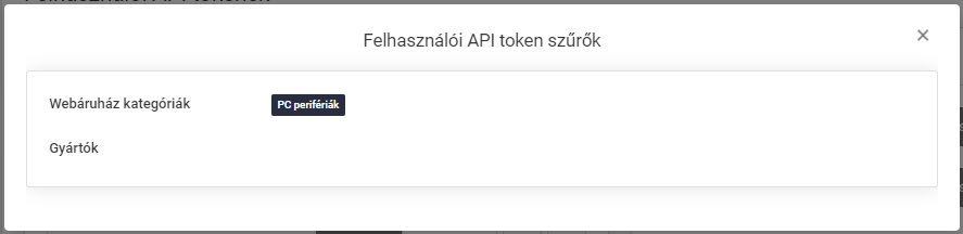 API termékkészlet lekérés