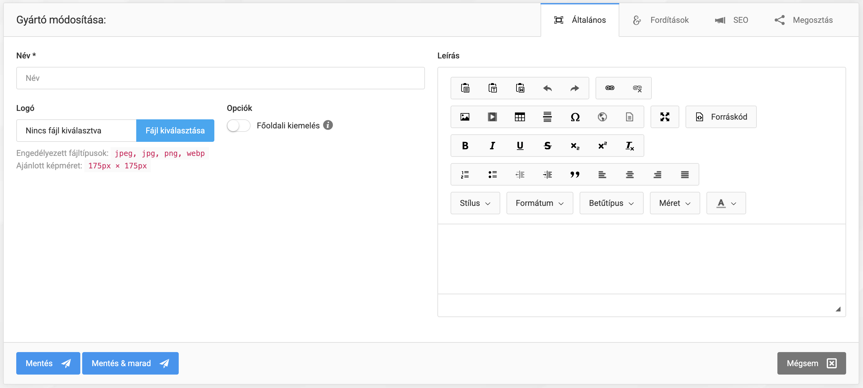 Gyártók és kezelésük