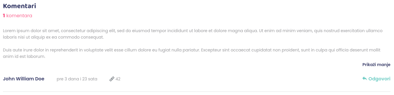 Komentari i upravljanje njima