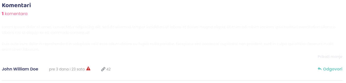 Komentari i upravljanje njima