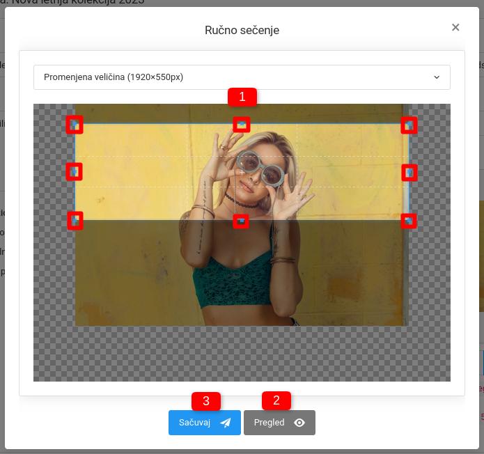 Ručno kropovanje (isecanje) slika u Sellvio-u
