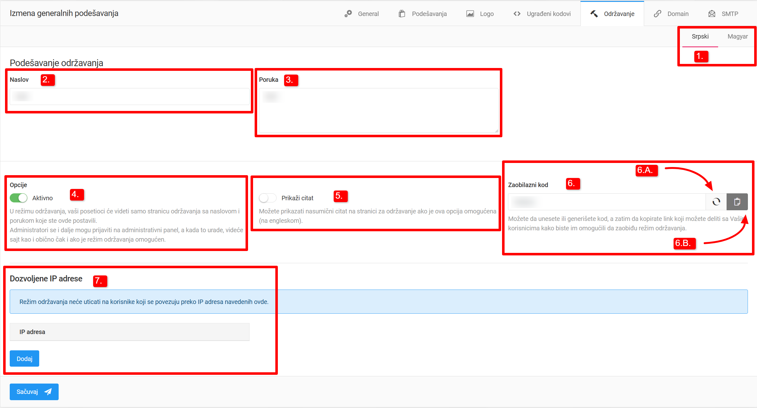 Generalna podešavanja