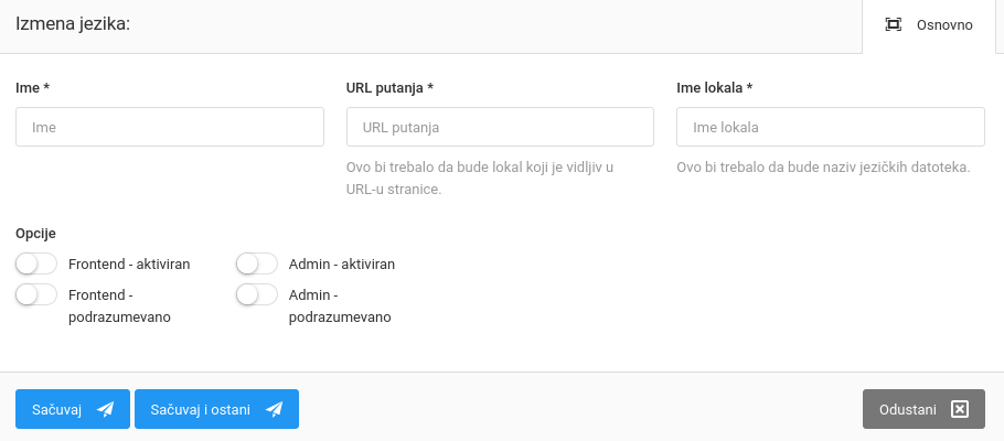 Jezici u internet prodavnici