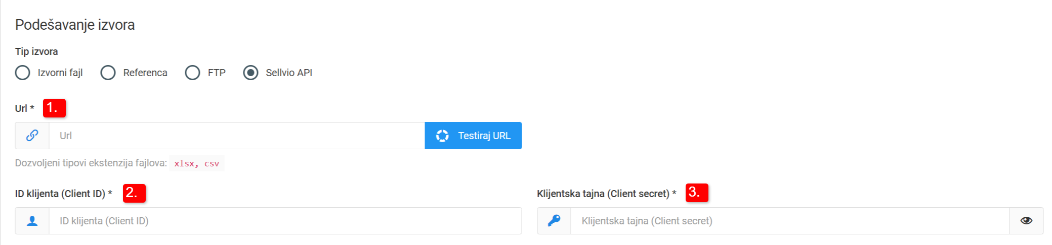 Opšta podešavanja za svaku sinhronizaciju