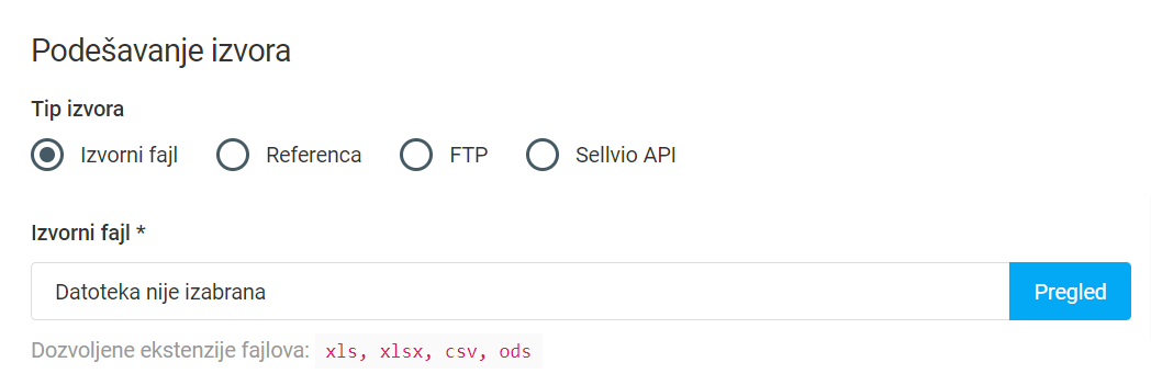 Opšta podešavanja za svaku sinhronizaciju