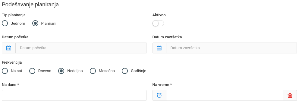 Opšta podešavanja za svaku sinhronizaciju
