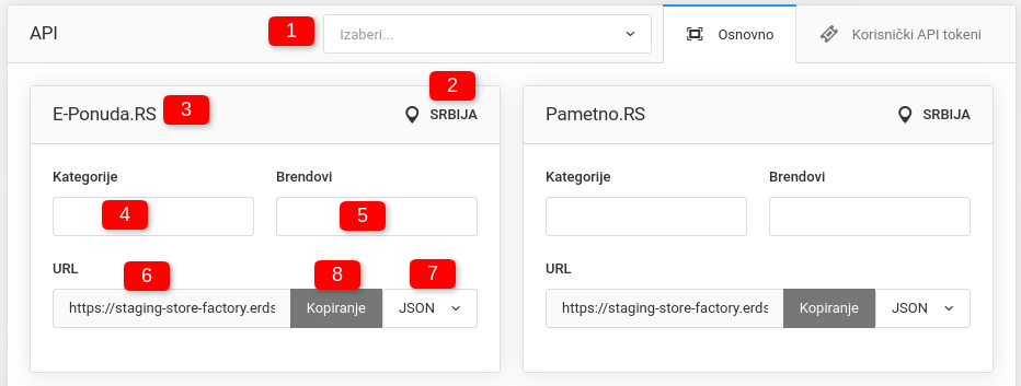 API proizvod listing