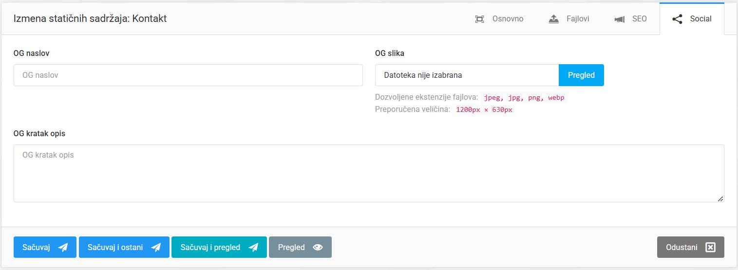 Stranice i kontrola nad njima