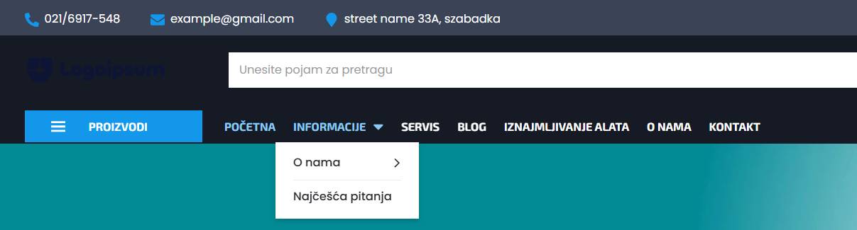 Kategorije (kategorije statičnih sadržaja i meniji)