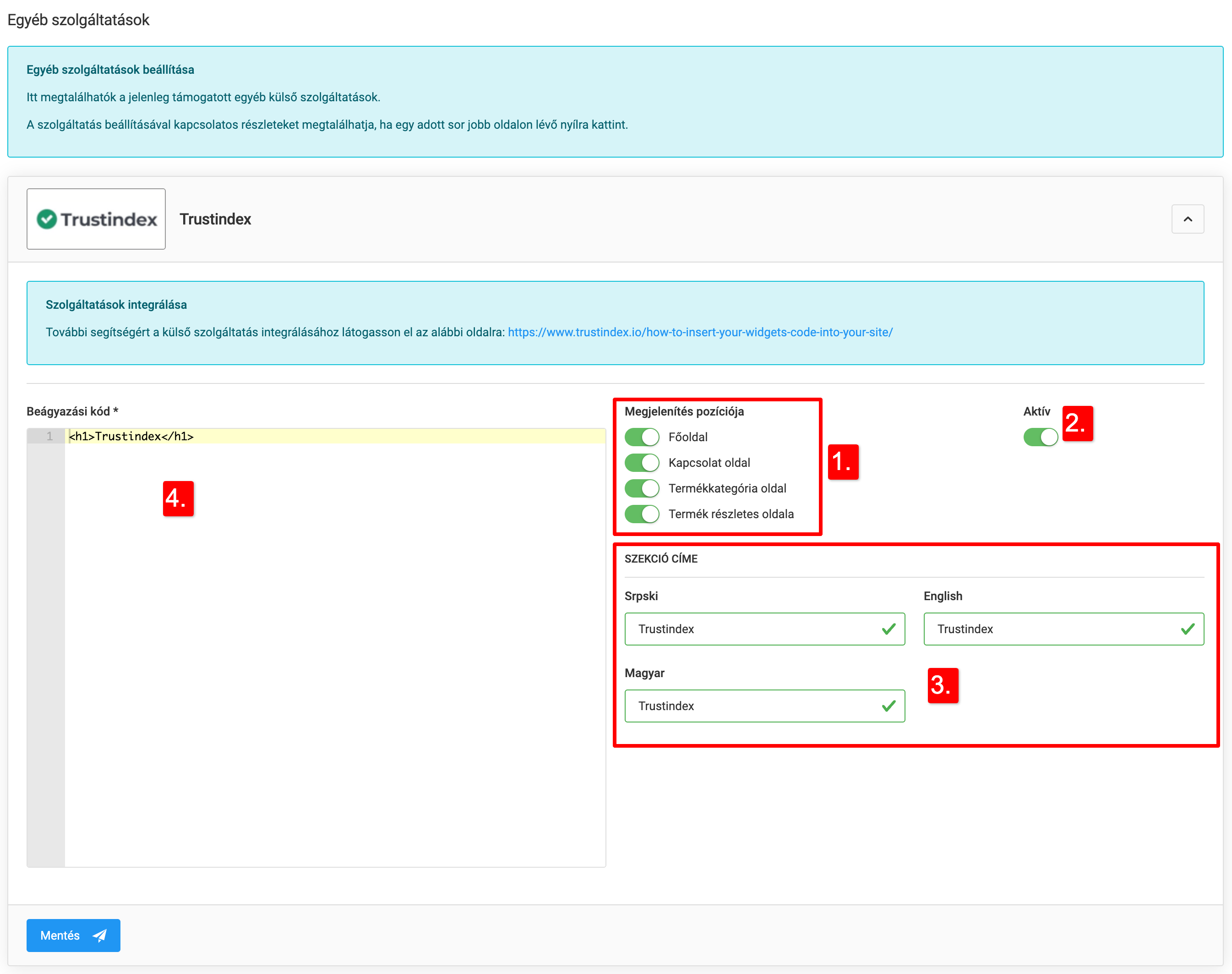 Egyéb szolgáltatások